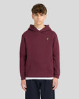 Brush Back Pullover Hoodie Burgundy