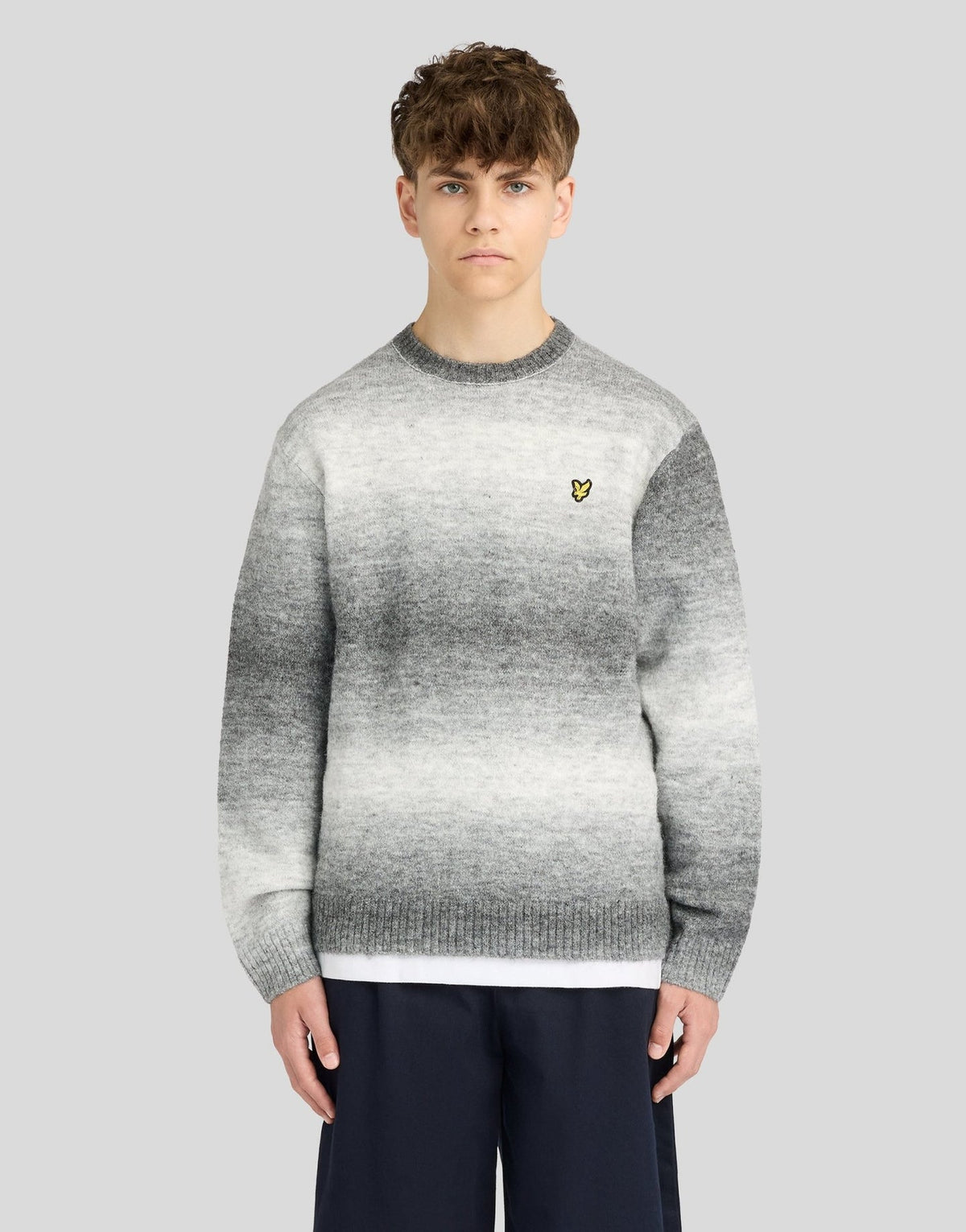 Ombre Crew Neck Jumper Observer Grey