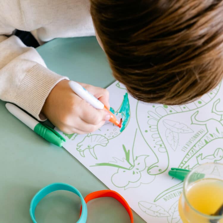 Mini Coloriage Réutilissable : Dino
