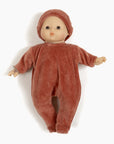 Babies - Ensemble Dors bien et bonnet en velours nikky marsala