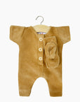 Babies - Combinaison Lili en velours camel et son headband