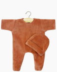 Babies - Ensemble Dors bien et bonnet en velours nikky marsala