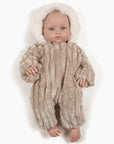 Bambinis – Combinaison pilote Carlota en velours minky galet