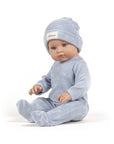 Bambinis – Ensemble Dors bien Angelo et son bonnet en velours Nikky bleu ciel