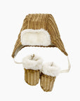 Bambinis – Ensemble chapka et boots Swann en gros velours havane