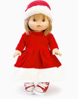 Gordis – Ensemble Christmas fille avec robe et bonnet en jersey carmin