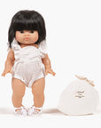 Gordis - Barboteuse rétro Lou en gaze de coton crème avec pochon
