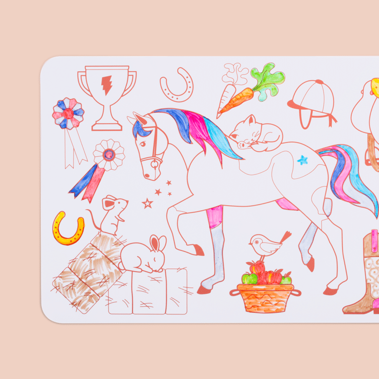 Mini Coloriage Réutilissable : Poney Club