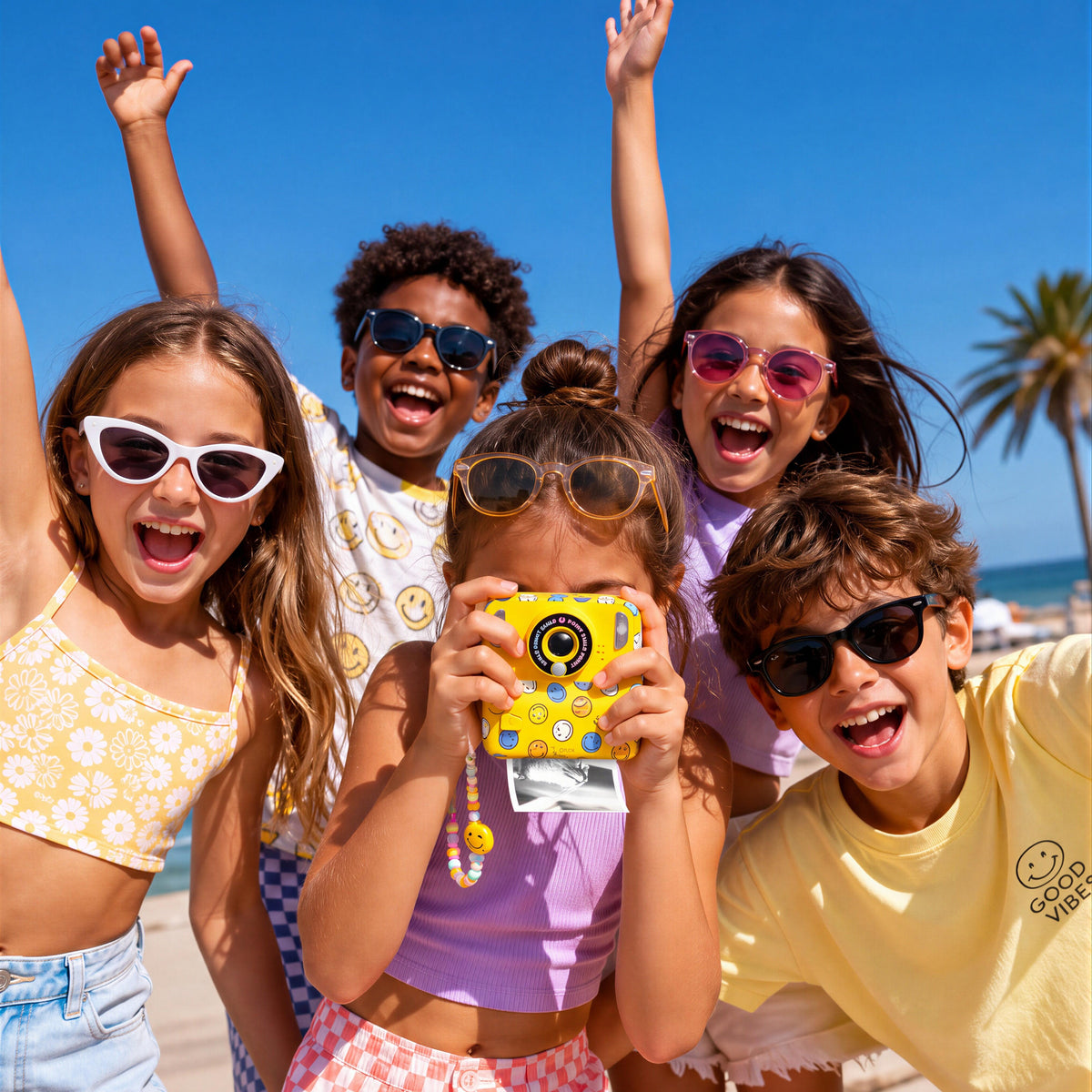 Appareil photo instantané jaune pour enfant Pixismiley Smiley World MOB, vue 2