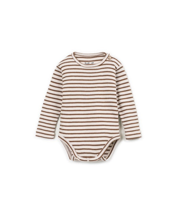 Body Côtelé Rayé Play Up coloris Tufting, coton biologique rayé
