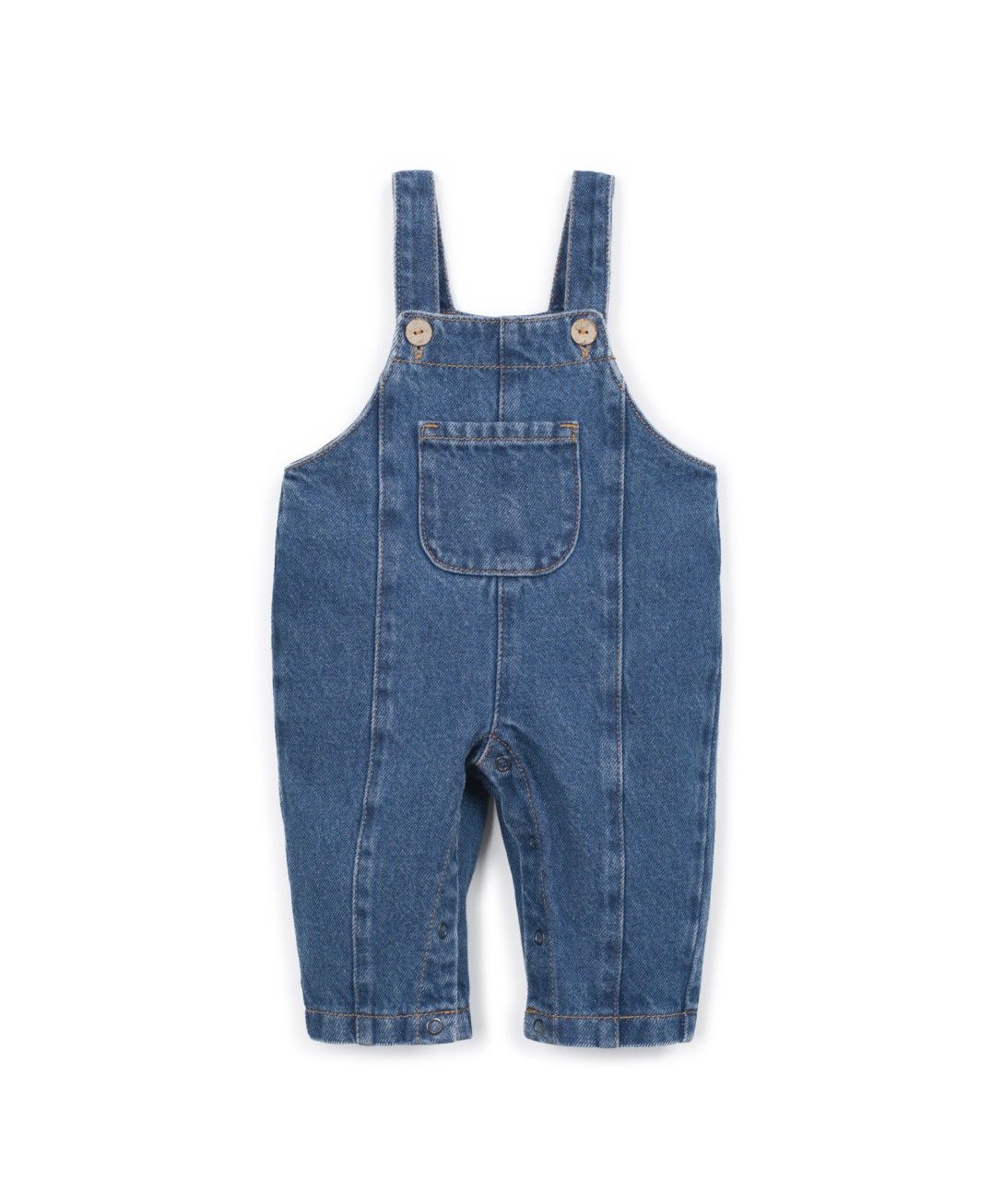 Combinaison en denim Blue Denim pour bébé, marque Play Up, vue de face 