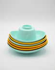 6 Barques Gigognes Turquoise Et Jaune 