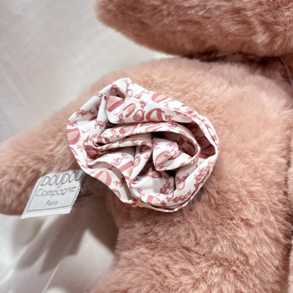 Peluche lapin pantin rose Lapin DOUDOU – idéal en cadeau de naissance
