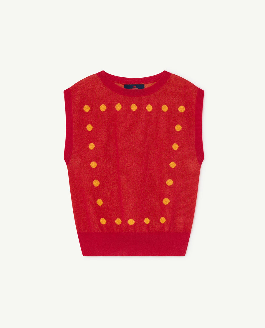 Geo Bat Kids Vest Red