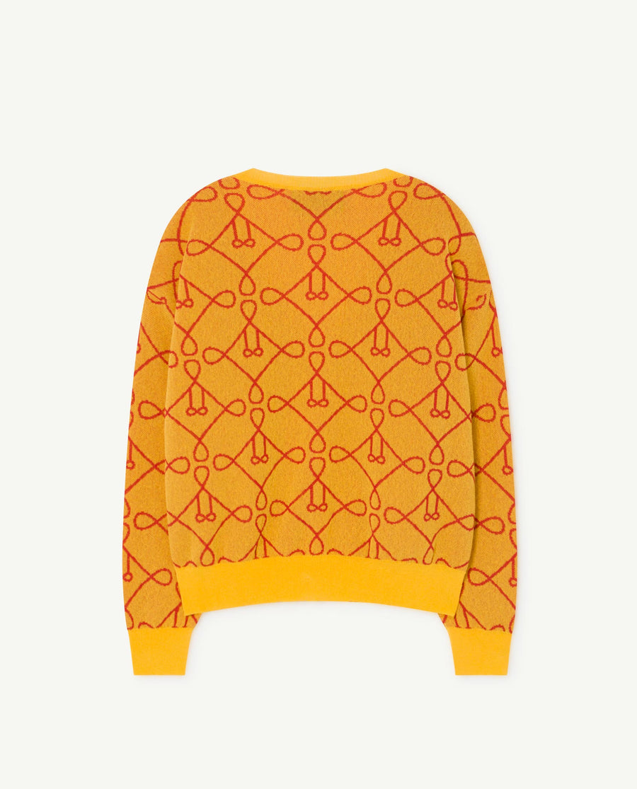 Logo Racoon Kids Cardigan Yellow