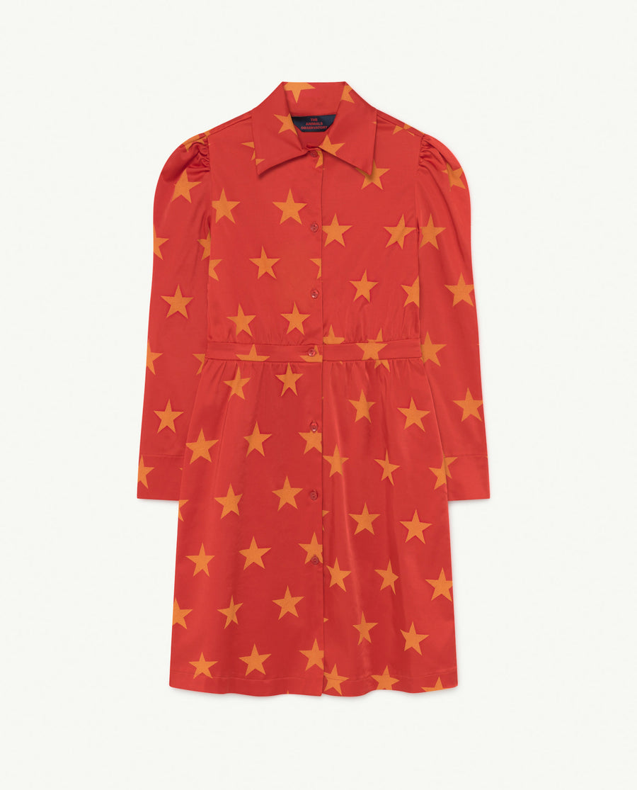 Dolphin Kids Dress Red Stars