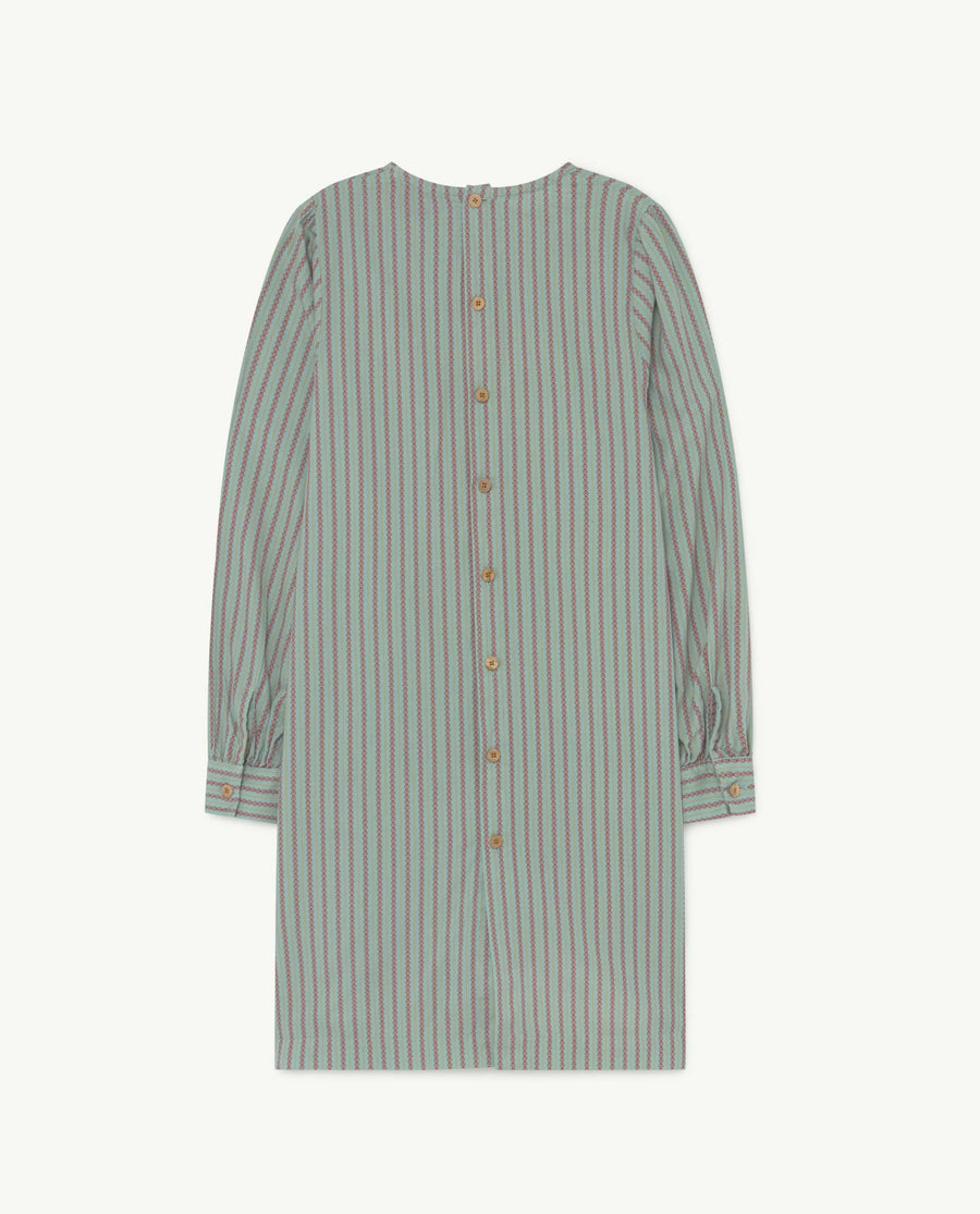 Tortoise Kids Dress Blue Stripes