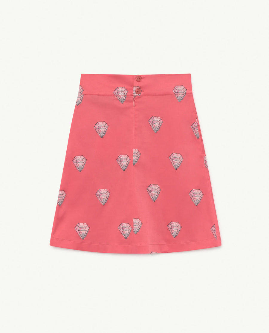 Swan Satin Kids Skirt Pink Diamonds