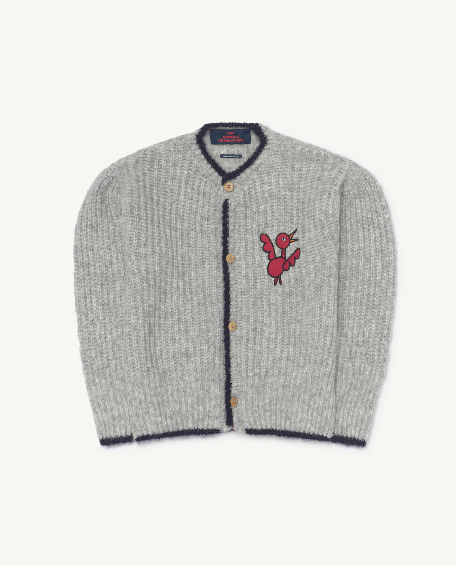 Parrot Kids Cardigan Grey Bird