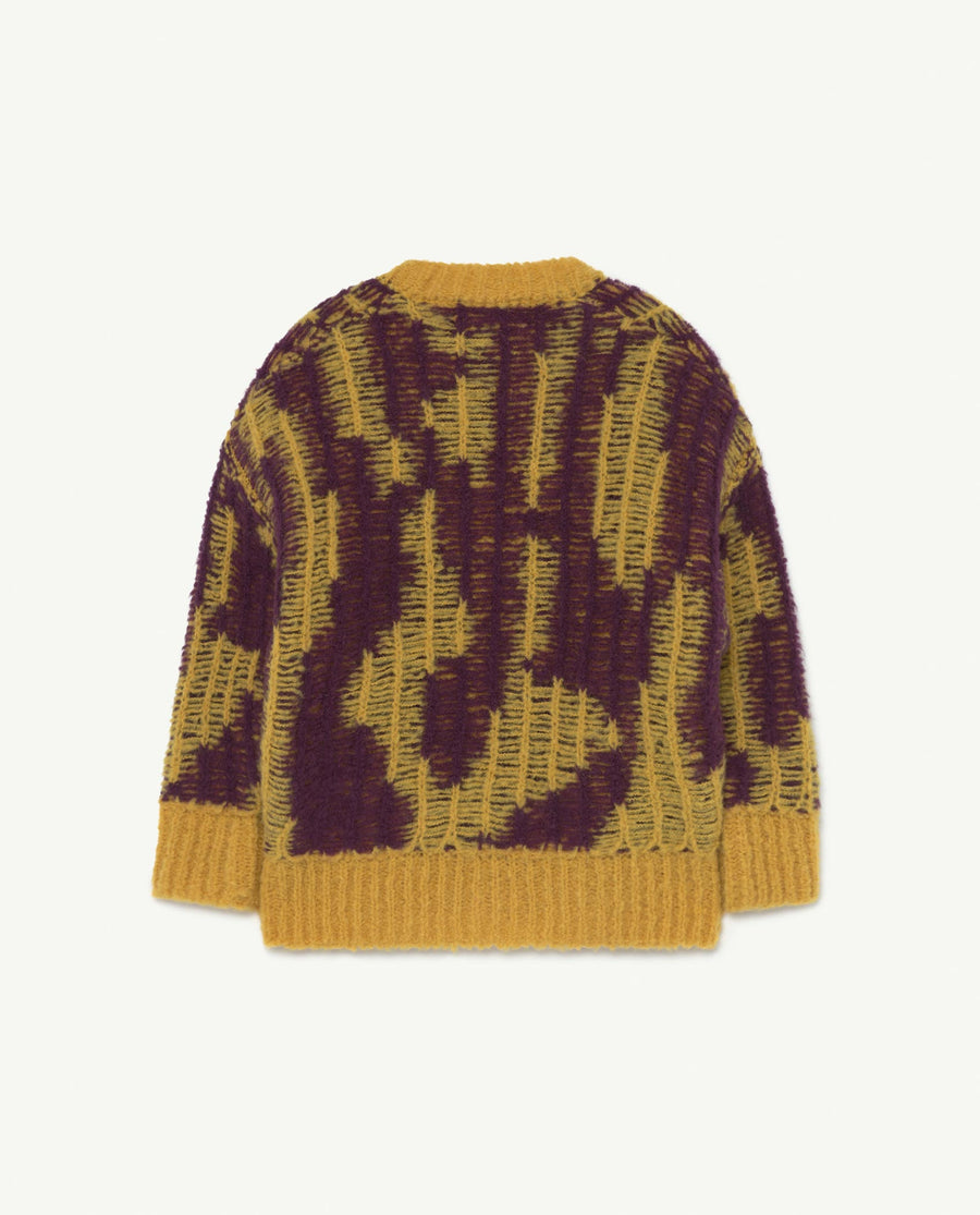 Arty Racoon Kids Cardigan Yellow