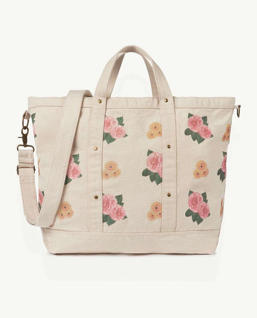 Big Canvas Onesize Bag White Flowers