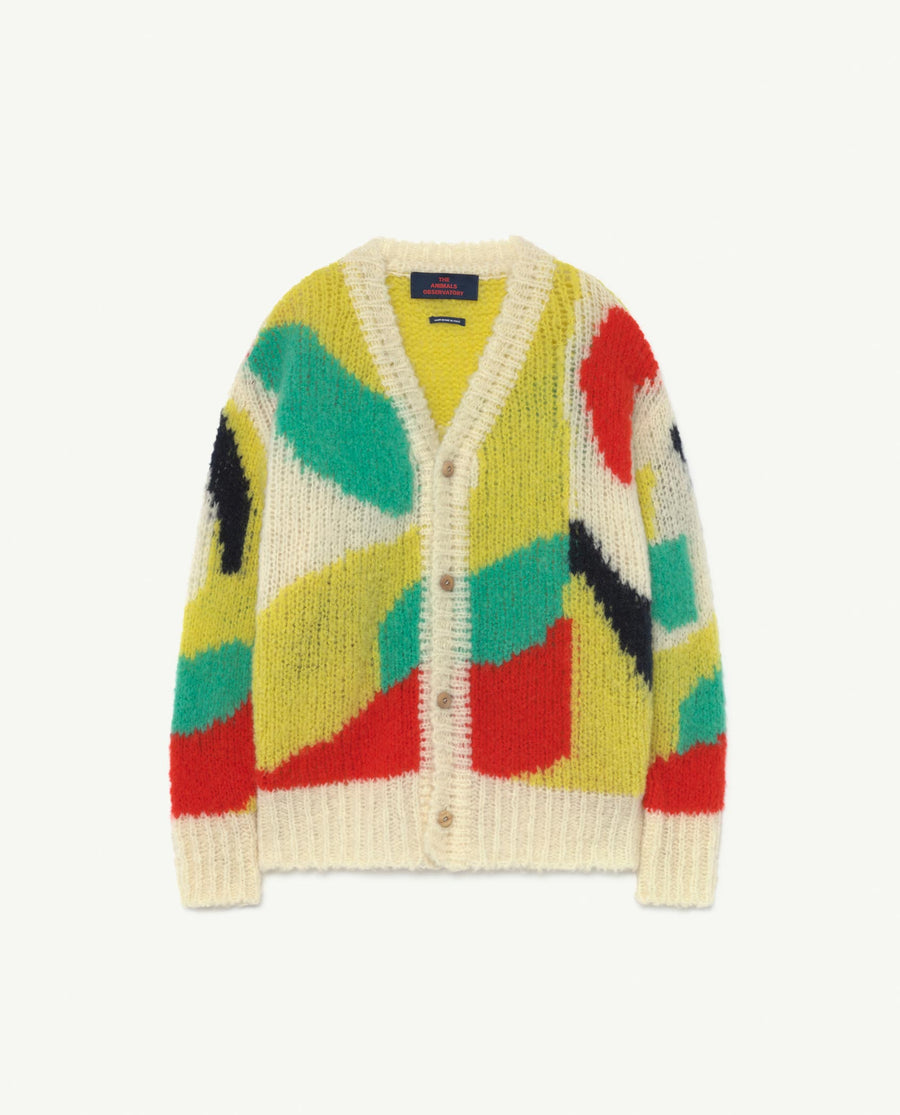 Arty Racoon Kids Cardigan Multicolor