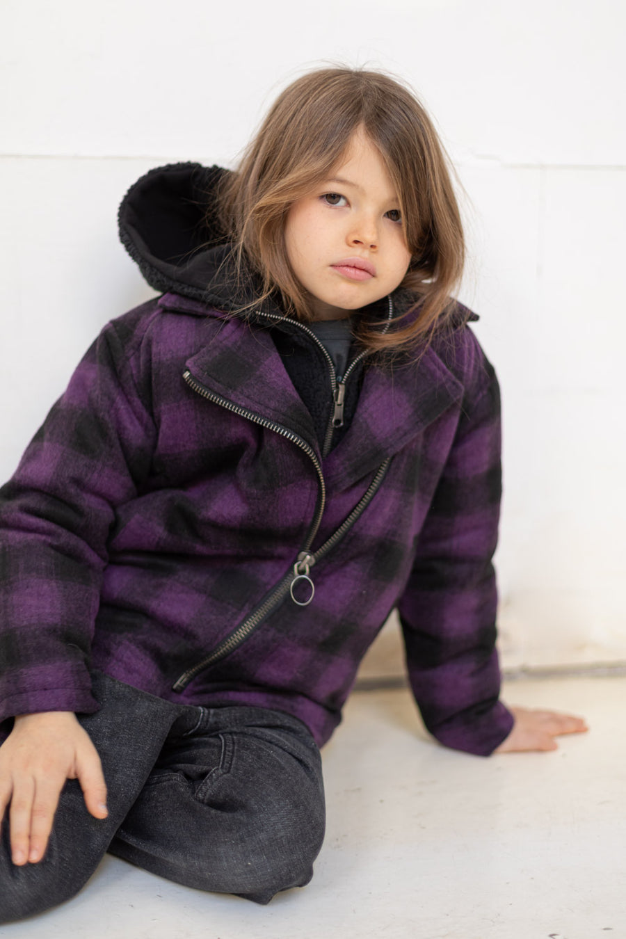 Darkstar Violet Checks - Oversized Jacket