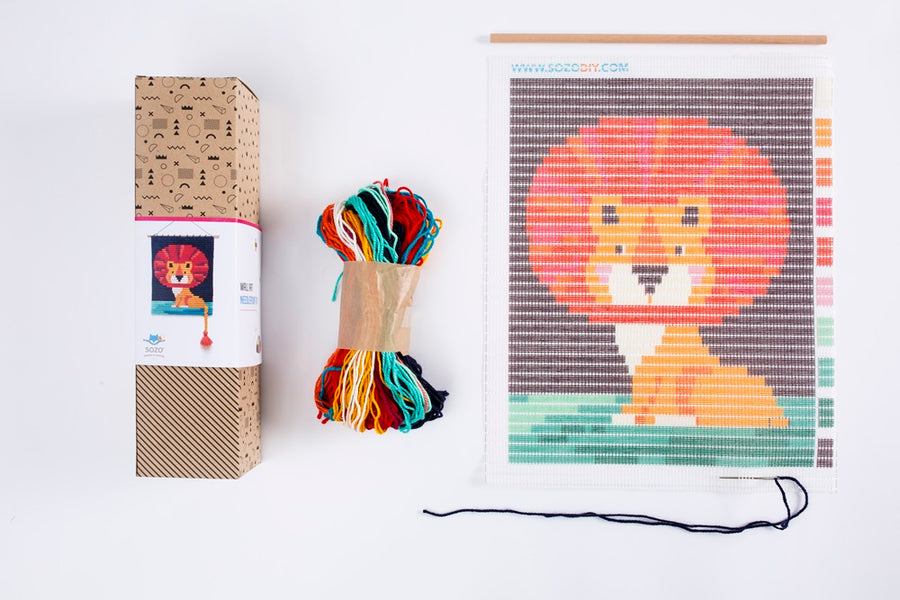 Lion Wall Art Embroidery Kit