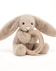 Bashful Beige Bunny Wooden Ring Toy