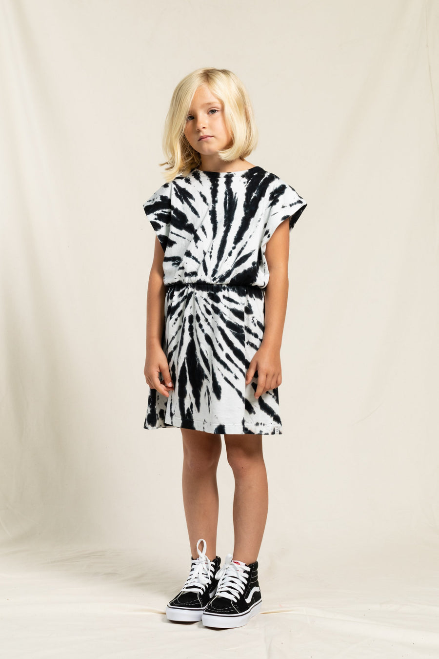 Finger in the Nose - Dresses - BILLIE Black/White Tie & Dye - Sleeveless Dress