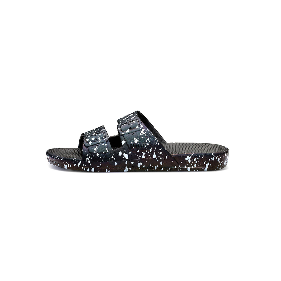 Slippers Freedom Moses Black Splatter