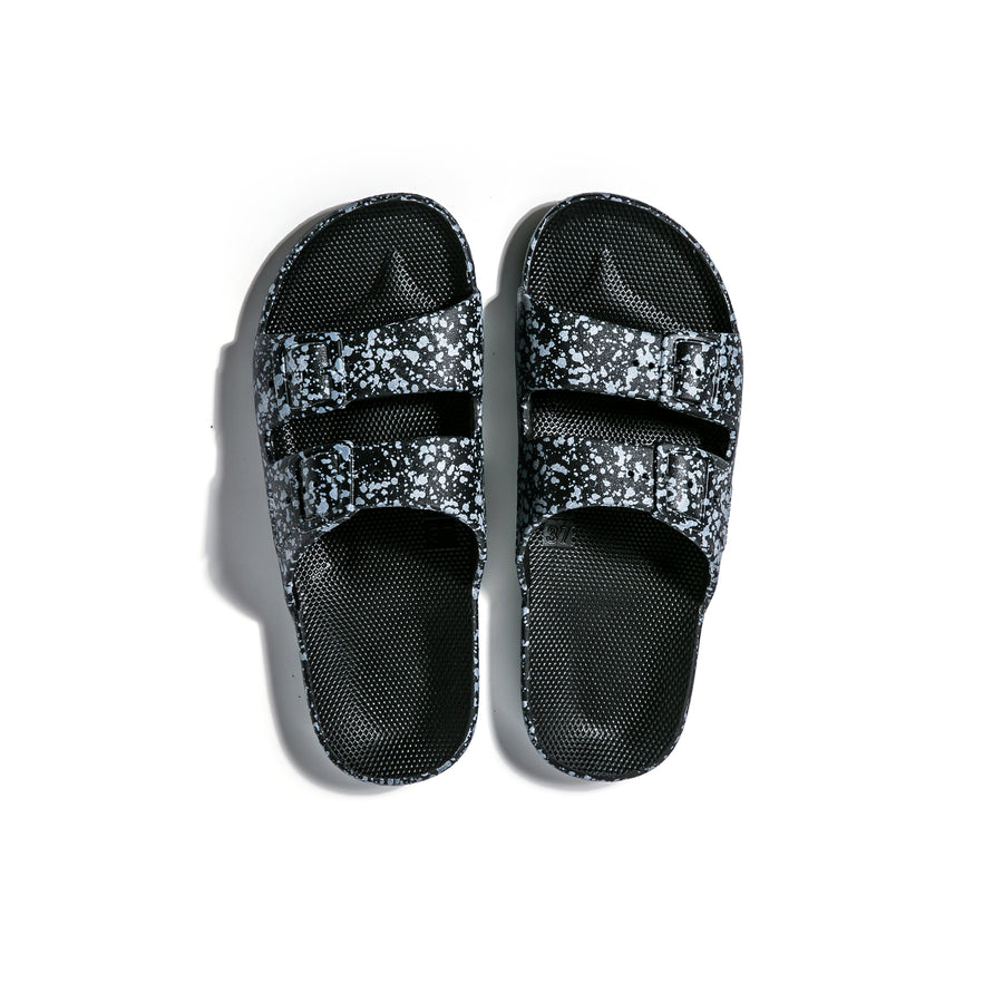 Slippers Freedom Moses Black Splatter