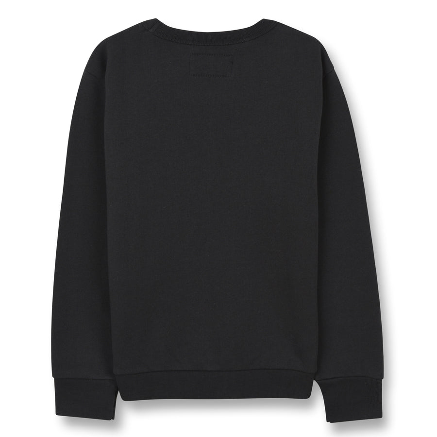 Brian Ash Black College Cat - Boy Knitted Crew Neck Sweatshirt