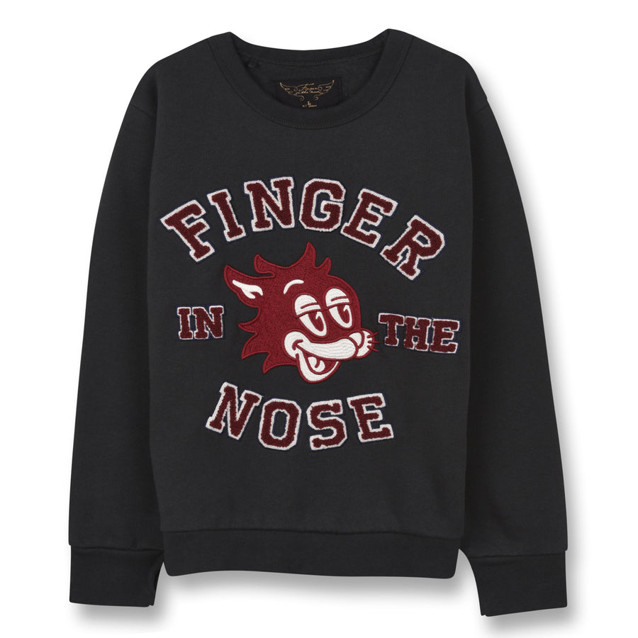 Brian Ash Black College Cat - Boy Knitted Crew Neck Sweatshirt