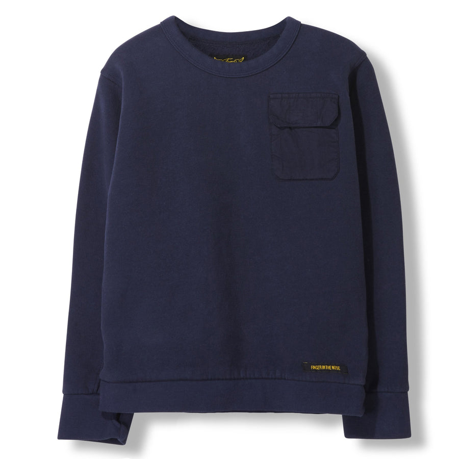 Brian Night Blue Knitted Crew Neck Sweatshirt