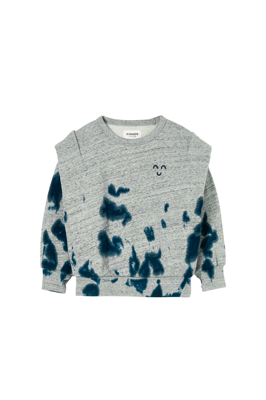 CARLY Heather Grey Tie & Dye - Crew Neck Sweatshirt