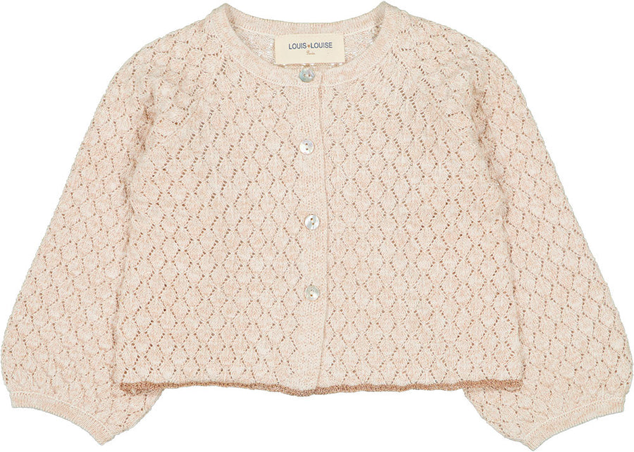 Cardigan Hermione Knitted Cotton Lurex Vanilla