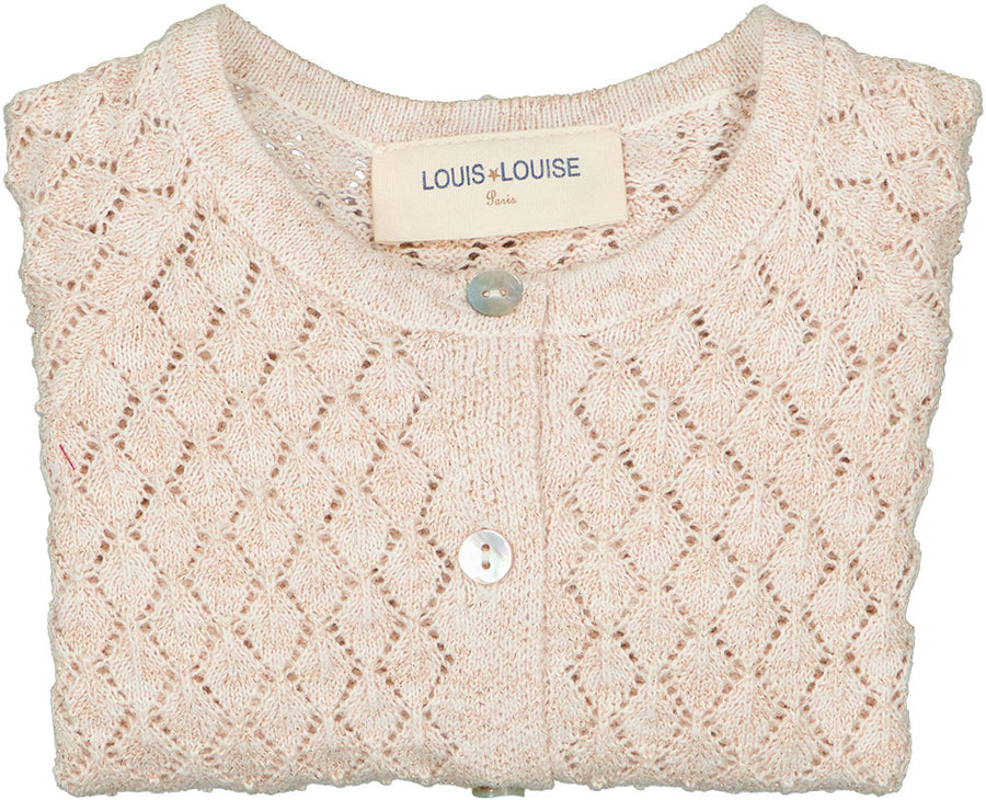 Cardigan Hermione Knitted Cotton Lurex Vanilla