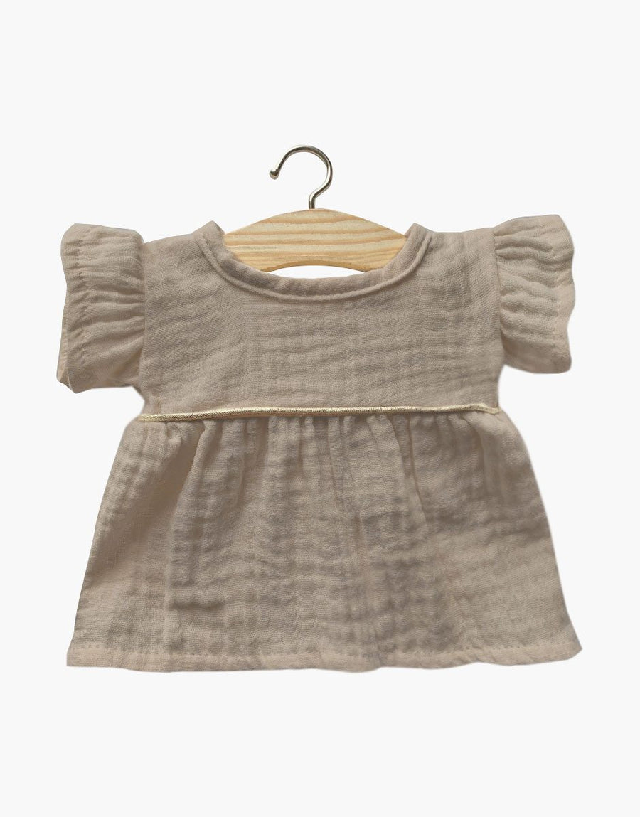 Gordis - Robe Daisy avec passepoil en coton double gaze galet