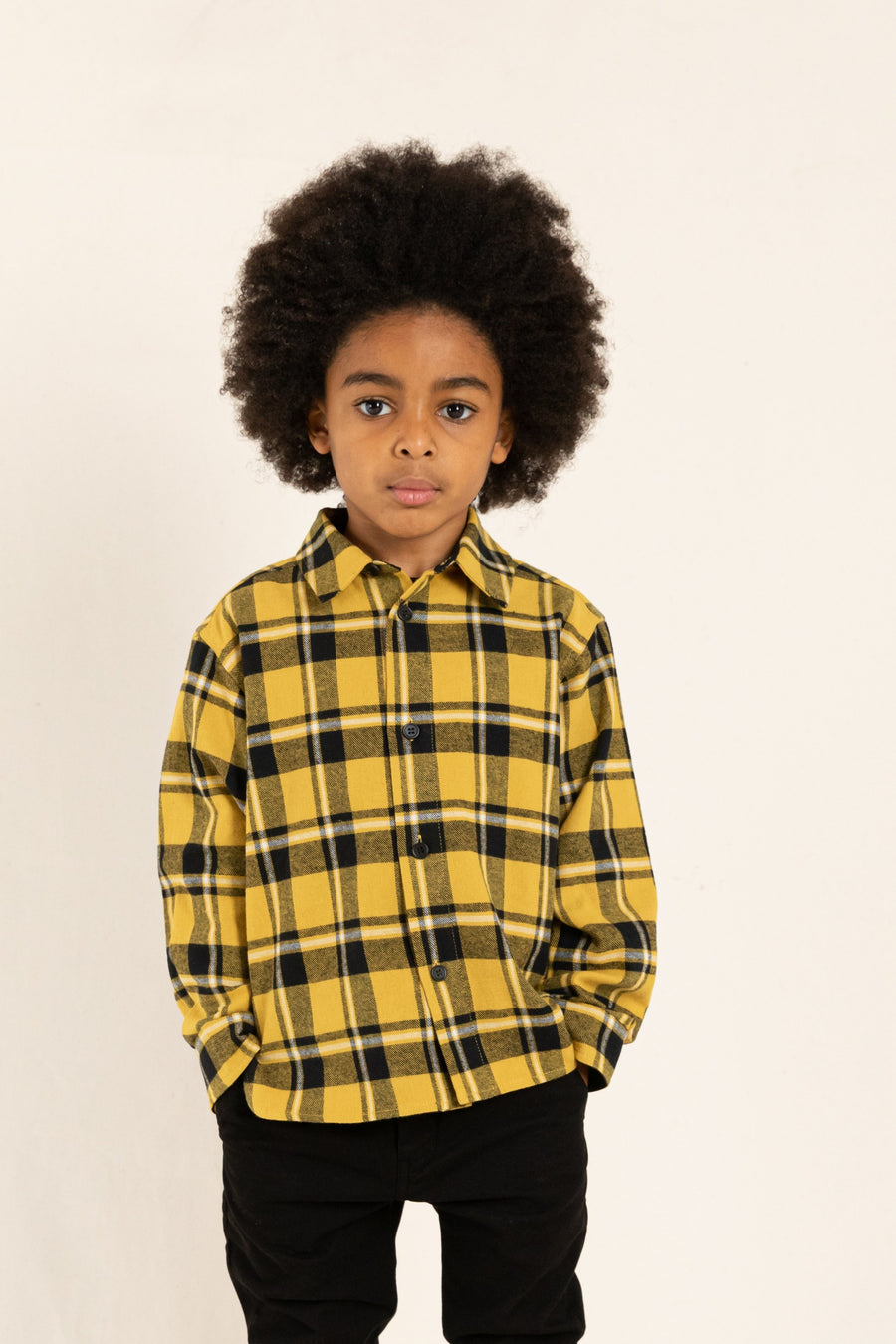 DUNKAN Warm Yellow - Cotton Long Sleeve Shirt