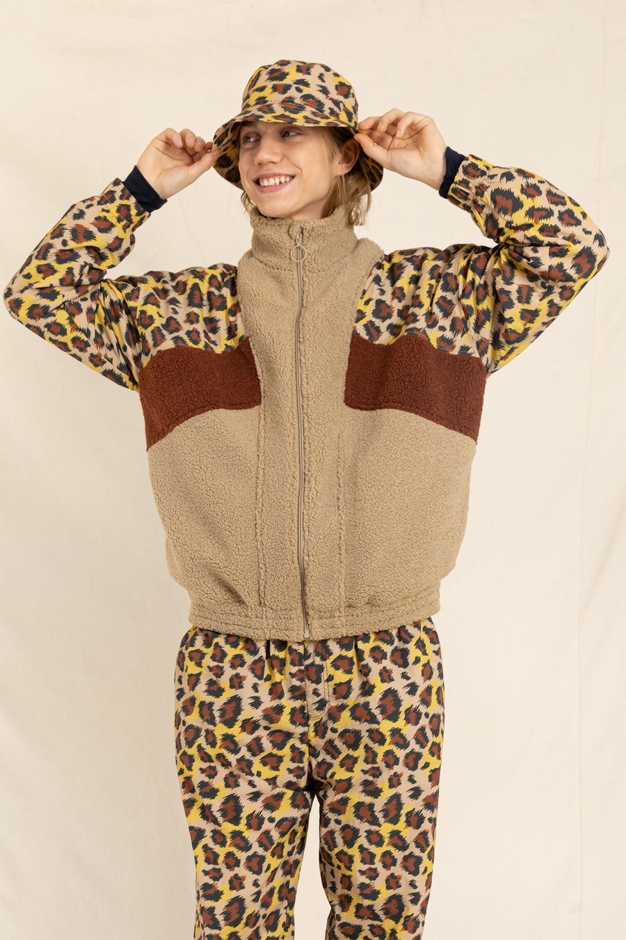 Finger in the Nose - Latte Leopard Tacksuit Jacket