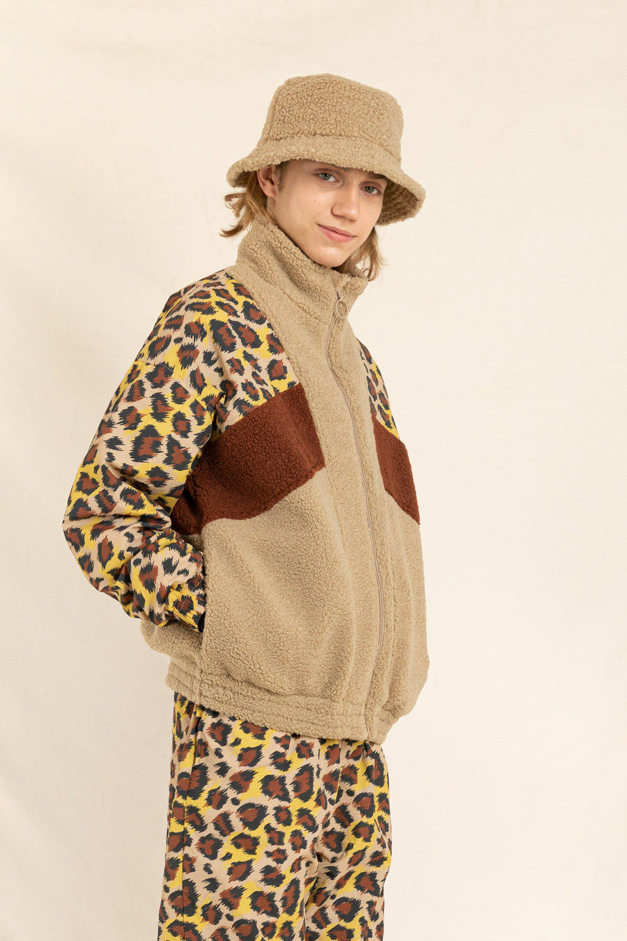 Finger in the Nose - Latte Leopard Tacksuit Jacket