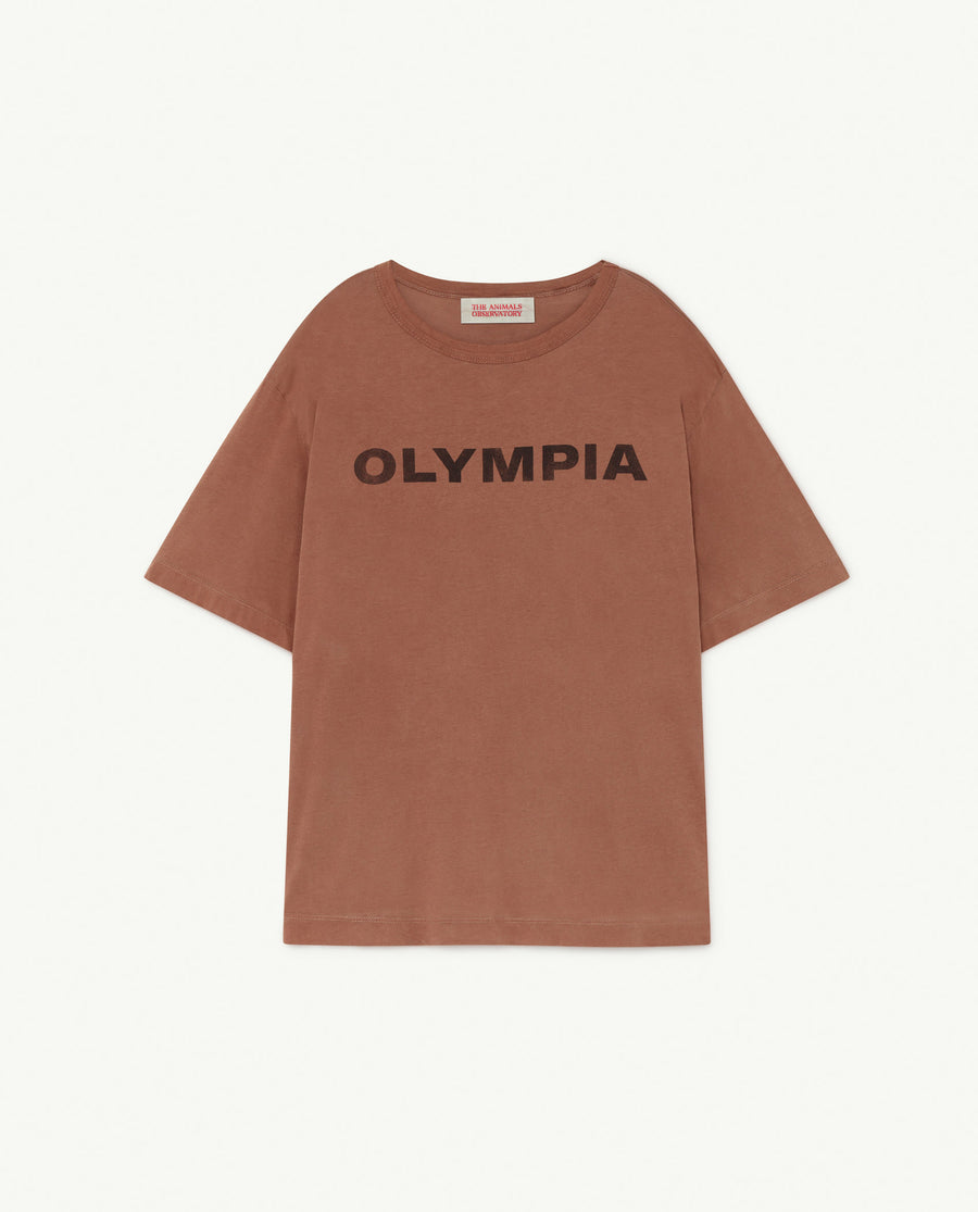 Rooster Oversize Kids T-Shirt Brown Olympia