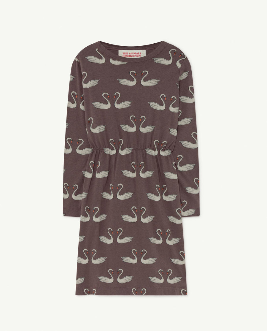 Crab Kids Dress Deep Brown Swans