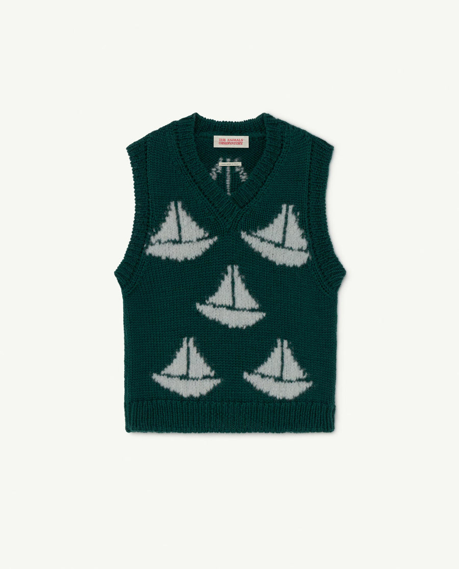 Arty Bat Kids Vest Green