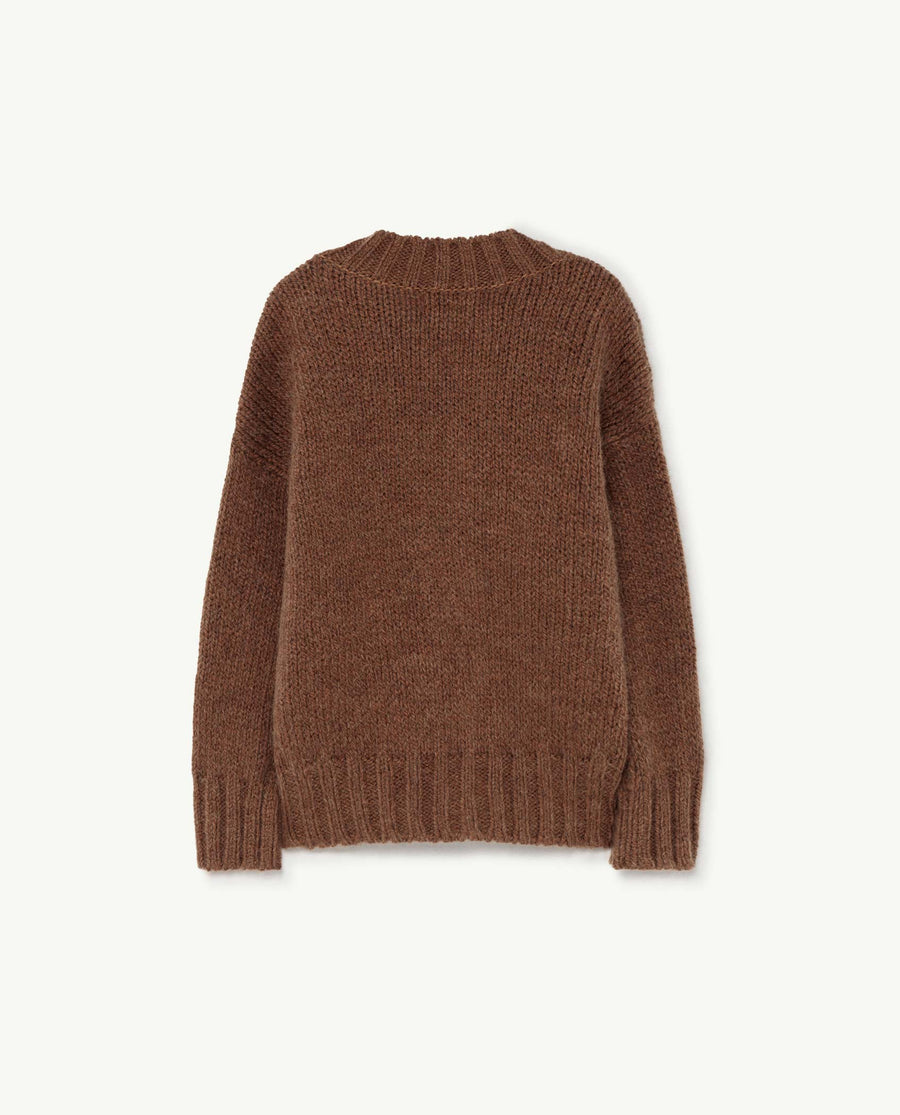 Plain Racoon Kids Cardigan Brown Logo