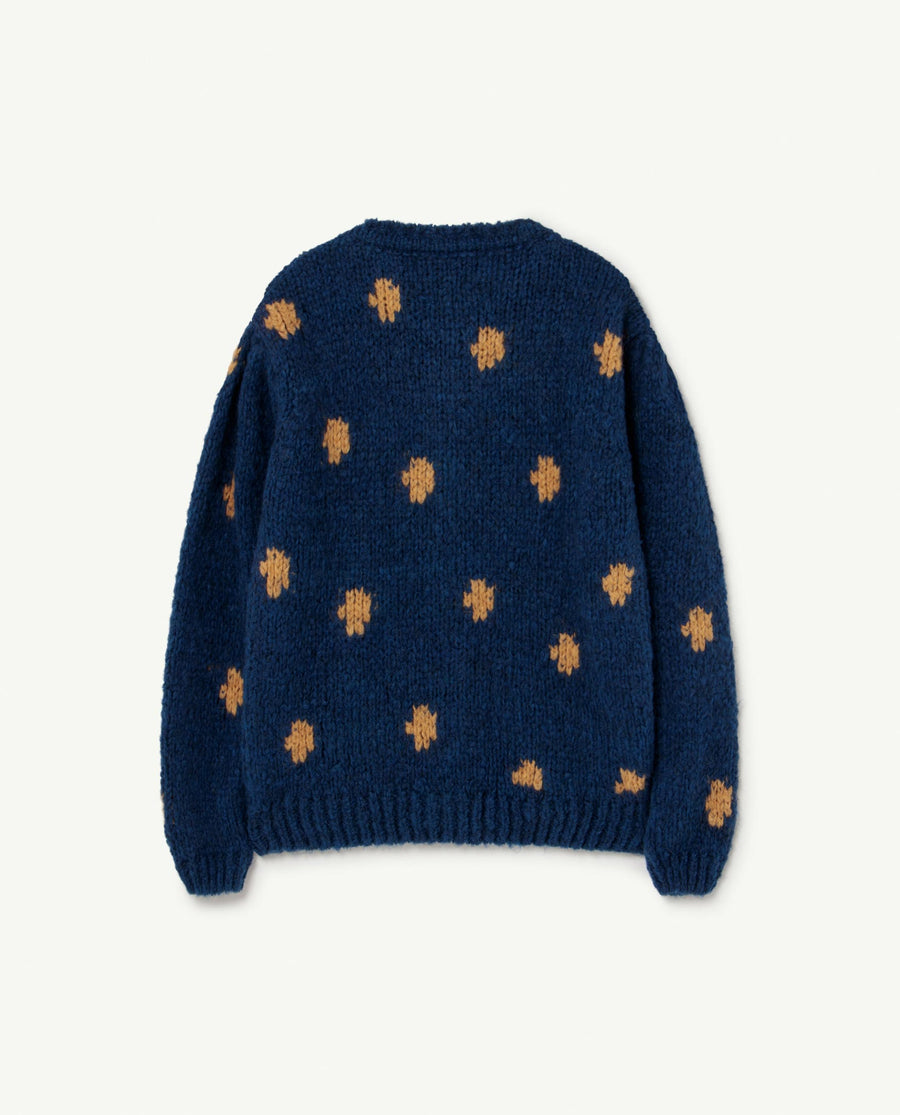 Dots Racoon Kids Cardigan Navy Logo