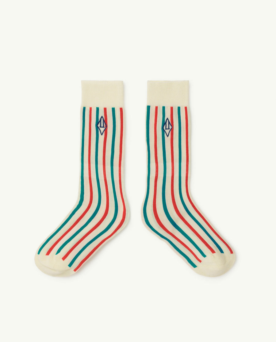 Hen Kids Socks Raw White Logo