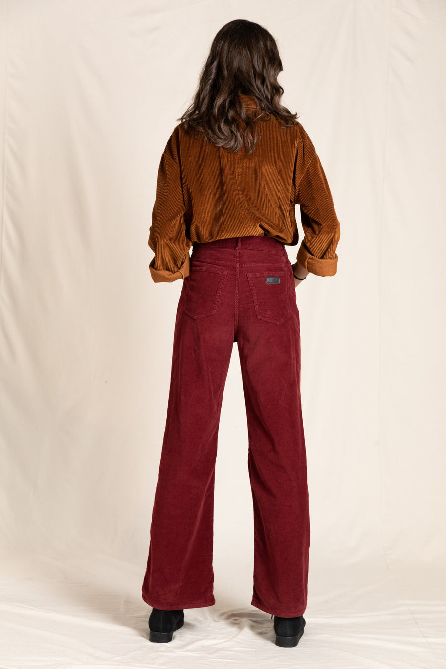 FIONA Burgundy Cord - Flare Fit Jeans