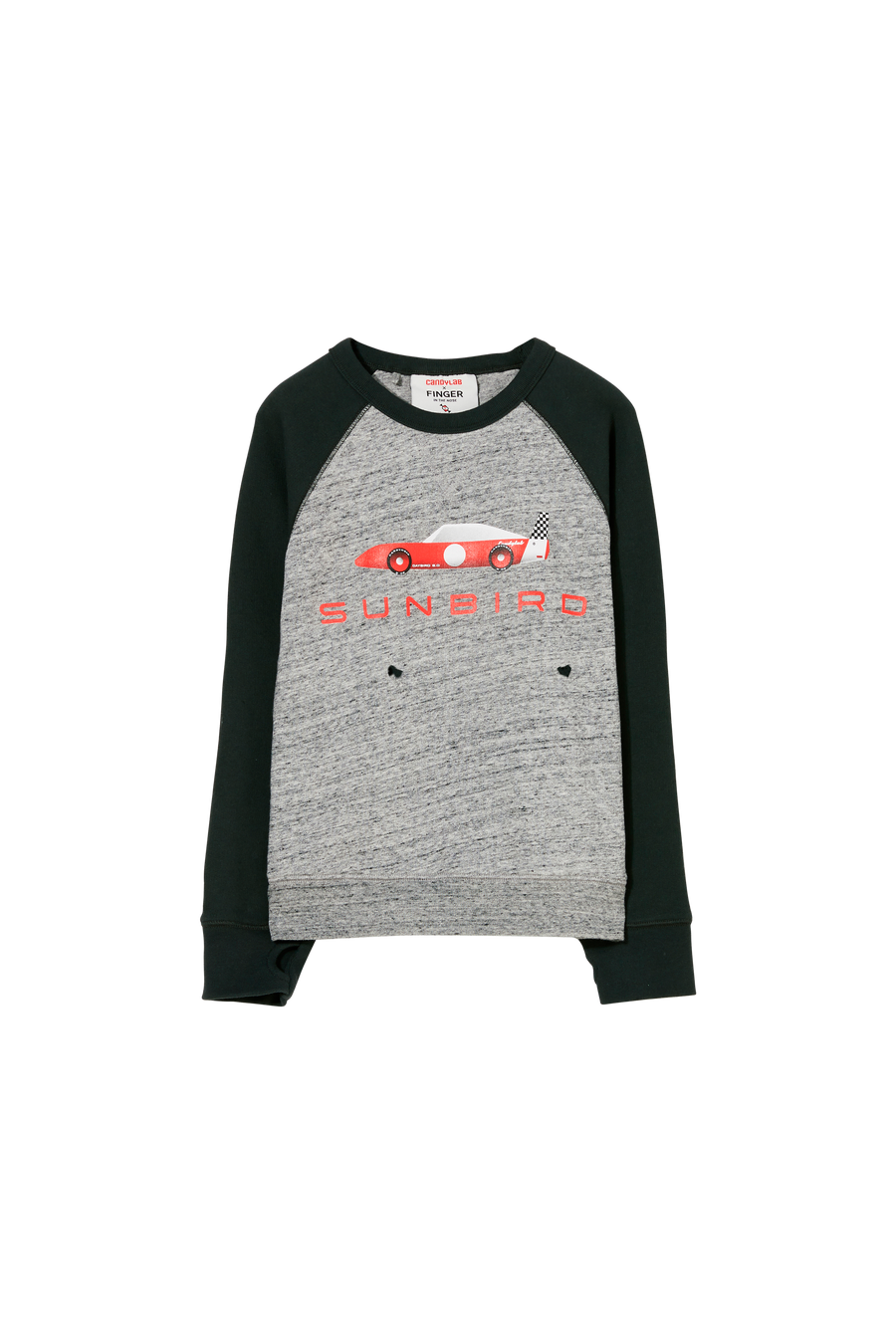 Finger in the Nose - Sweatshirts - HANK Heather Grey/Ash Black Sunbird - Raglan Sweater